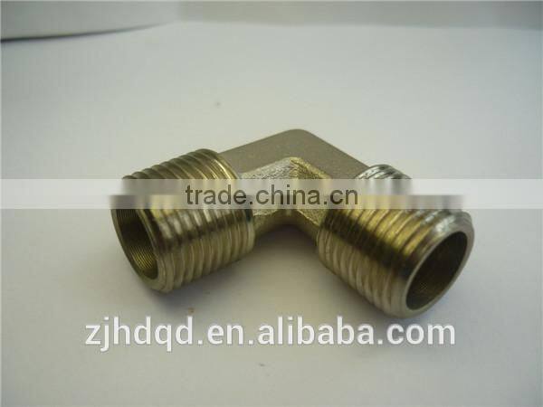 L-type connector male thread , forged brass connector , NPT BSP thread .