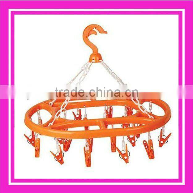 Plastic clothes hanger with clip multifunctional