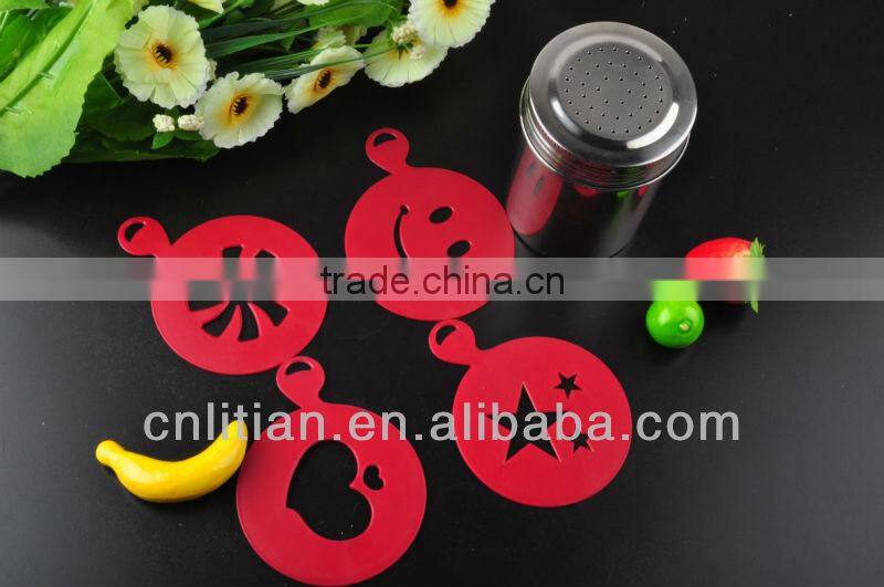 4pcs coffee stencils ,cappuccino coffee stencils