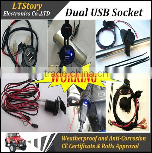 DC12V 3.1A USB car charger for mobile phone