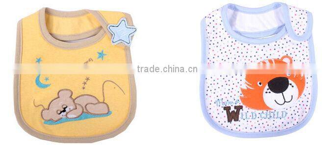 2014 latest and cute design styles embroidery baby bibs