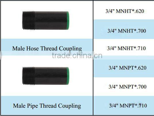 3/4" male hose thread coupling