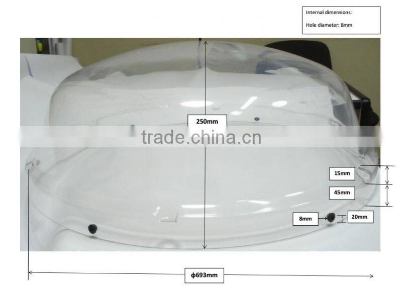 polycarbonate PC plastic Round&Pyramid motor roof skylight covers