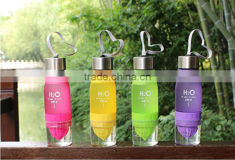 stock! h20 8 cups of water lemon bottle 600-700ML H2O colored lemon bottle with heapest price, low moq, paypal acceptable
