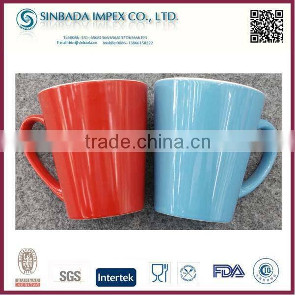 Cheap Ceramic Glazed V-shape Coffee Mugs Wholesale