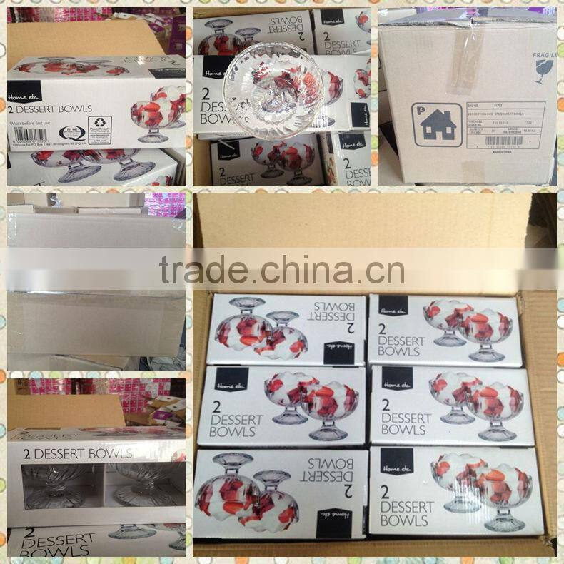Wholesales High quality glass dessert bowls ,Glass ice cream bowl