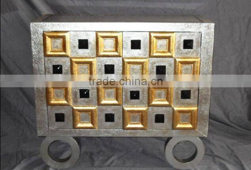 Elegant Gold Silver Color Side Cabinet ,furniture hobby lobby Cardboard