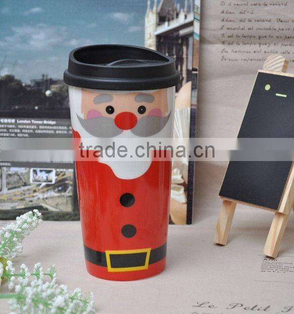 double wall custom porcelain coffee mug with lid, eco ware white porcelain coffee mug