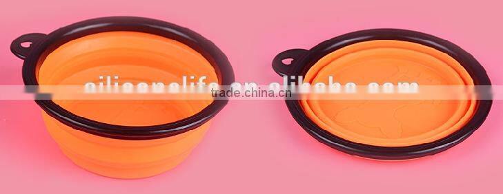 2017 Hot Portable Collapsible Silicone Pet Bowls Dog Bowls feeding dog dishes
