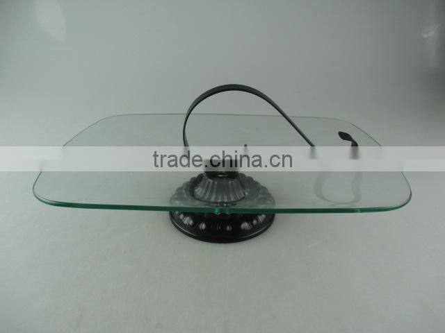 Glass with iron handle cake stand with cheap price in stocked