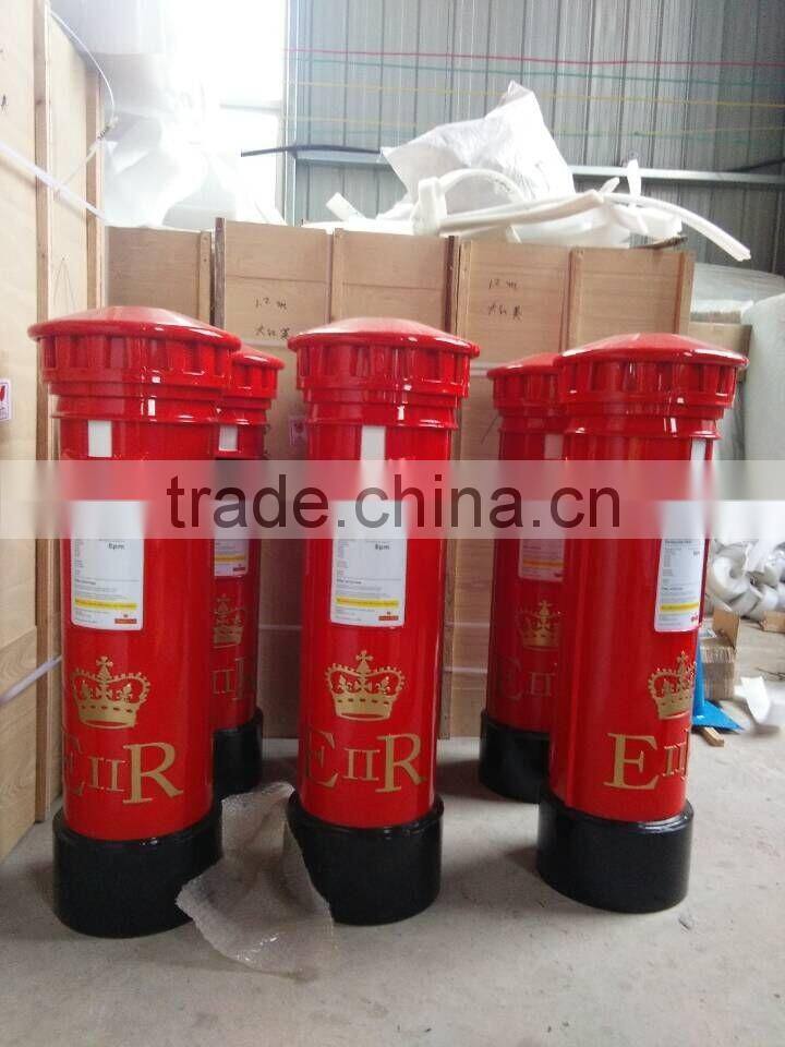 English typical red mailbox letter box post mail box