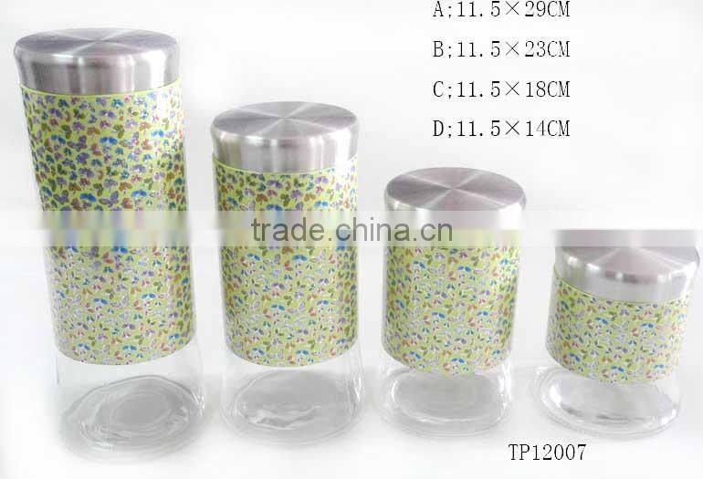 black big bottom plastic spraying cylinder glass pots for seasonings