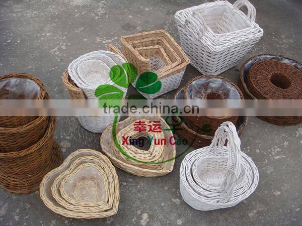 9 kinds of 3pcs set garden decoration cheap wicker flower pot / plant pot