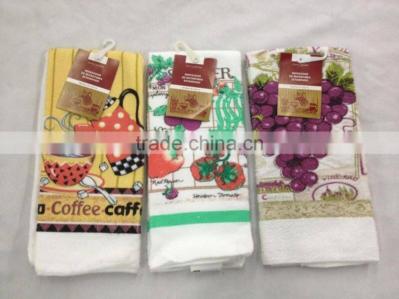 High quality Kitchen microfiber Dish Cloth with printing