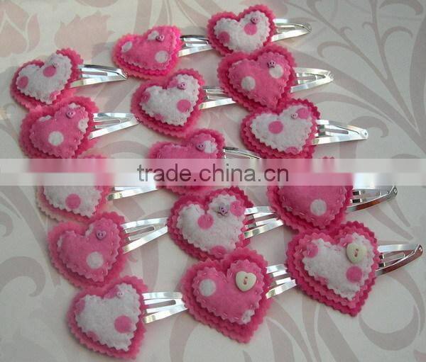 hot 2017 best selling new product decorative custom handmade high quality fabric felt cheap hair grip