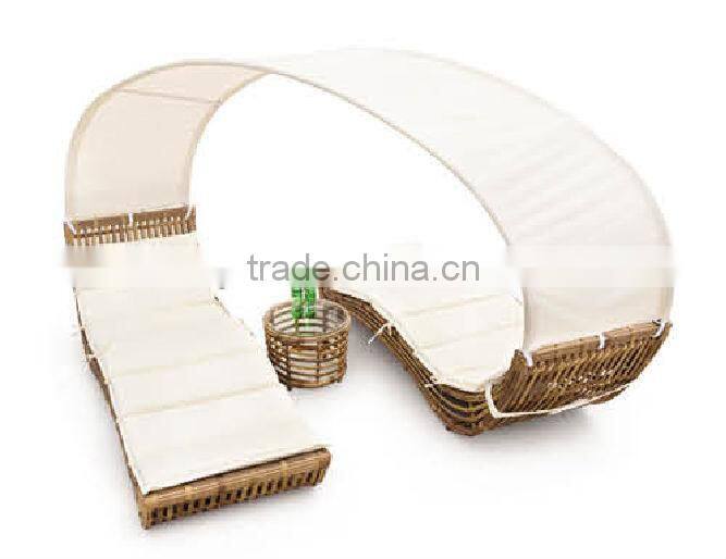 Adjustable double rattan sunbed/Lounge chair (BF10-R63)