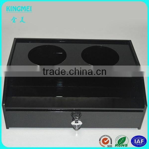 Hotel supplies new fashion design elegant black plexiglass mini acrylic square favor box with drawers