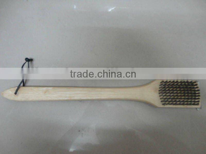 Wood BBQ cleaning brush