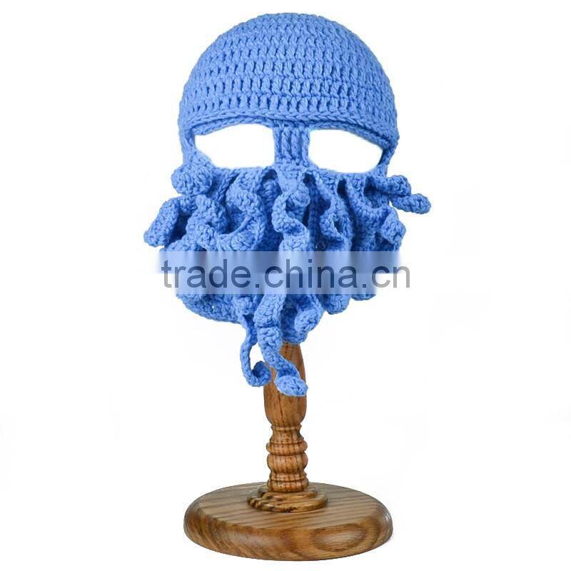 Unisex Halloween Octopus Hats Crocheted Hats Funny Cap