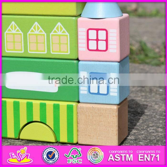 2017 new design 20 pieces model buildings kids wooden toy blocks W13A121