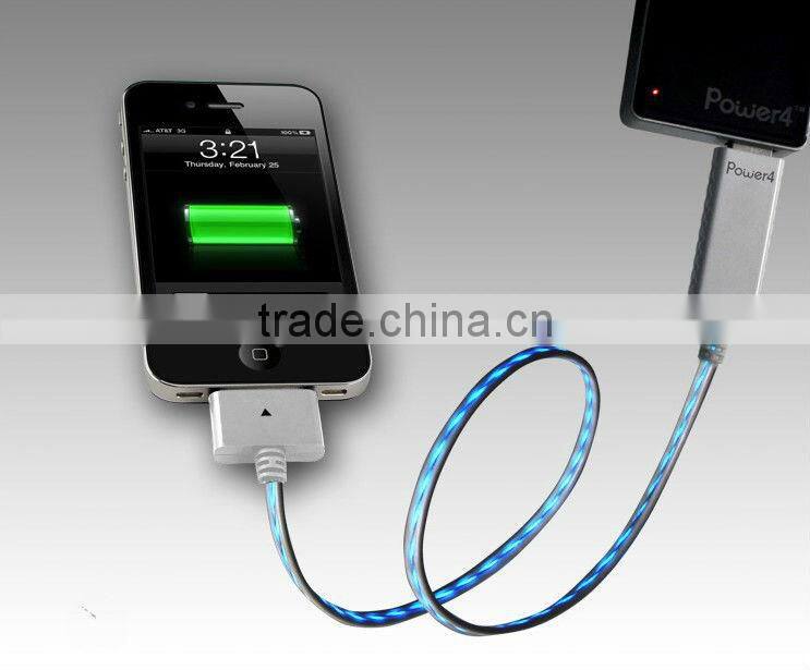Electroluminescent light USB Phone Charger Data line for iphone4 iphone ipad2 3