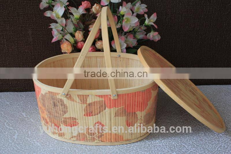 2015 new bamboo picnic basket