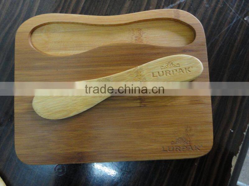 2016 eco-friendly bamboo butter knife with board set