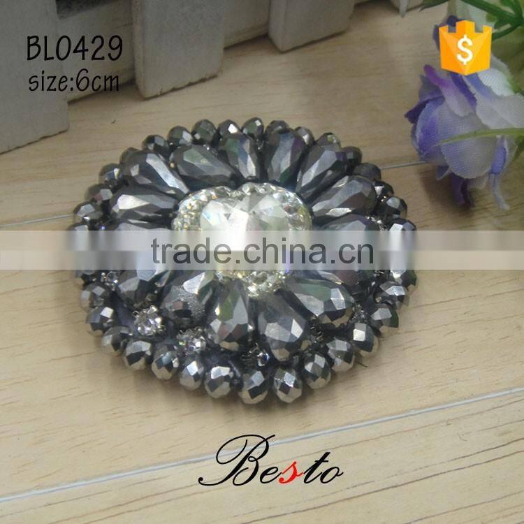 6CM China factory direct lady accessory bead rhinestone applique