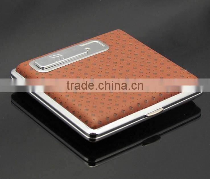 Multicolor metal cigar tin box with electronic lighter