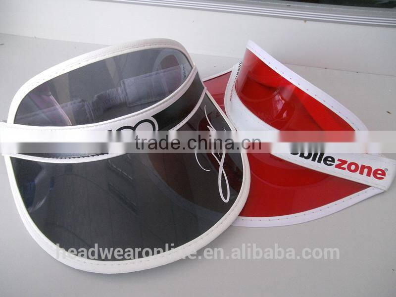 Custom High Quality Cheap Colorful PVC Sun Visor Dongguan Factory
