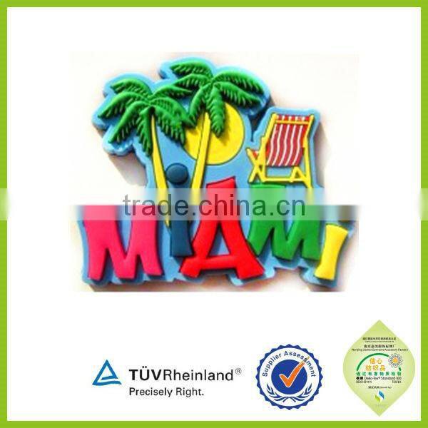 Heart shape raised logo paris souvenir 3D PVC magnet fridge magnet