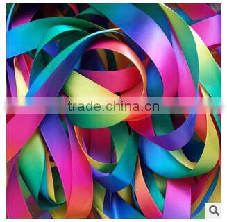Rainbow color satin ribbon for gift box