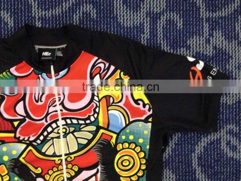 Hongen apparel red with white strip cycling clithing