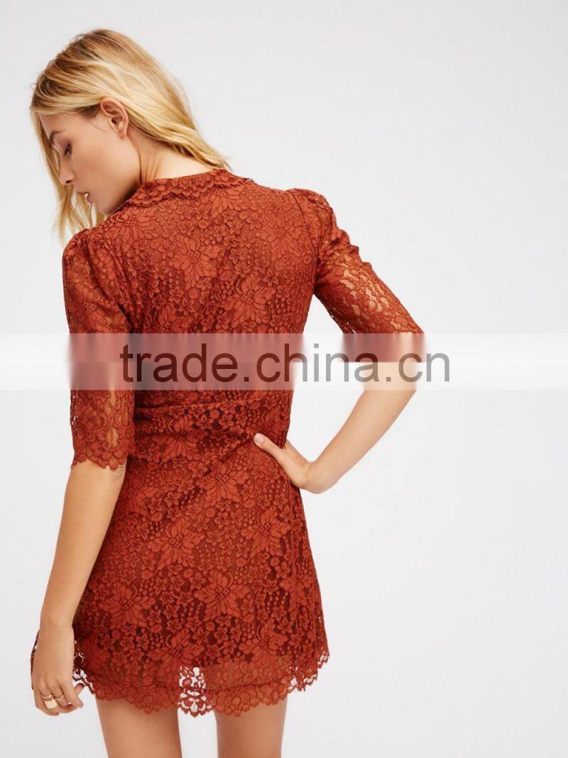 Hot Selling short white lace dress Wholesale from Factory supply