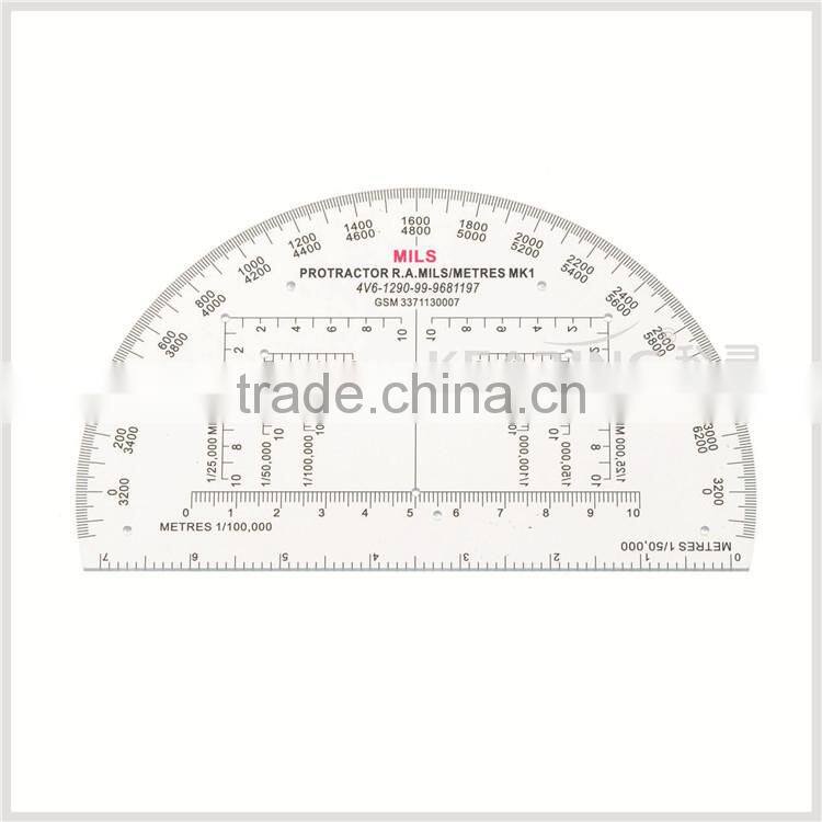China Kearing plastic small round accurate 6 inch military protractor