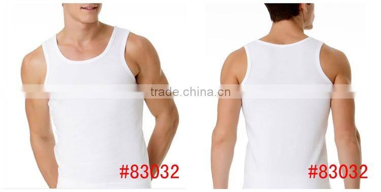 OEM fashion design plain white man vest tops for sale sexy cotton vest