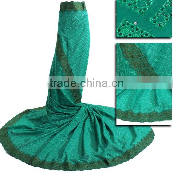 Hot Sale Heavy African Embriodery Swiss Voile Lace SL0411-1