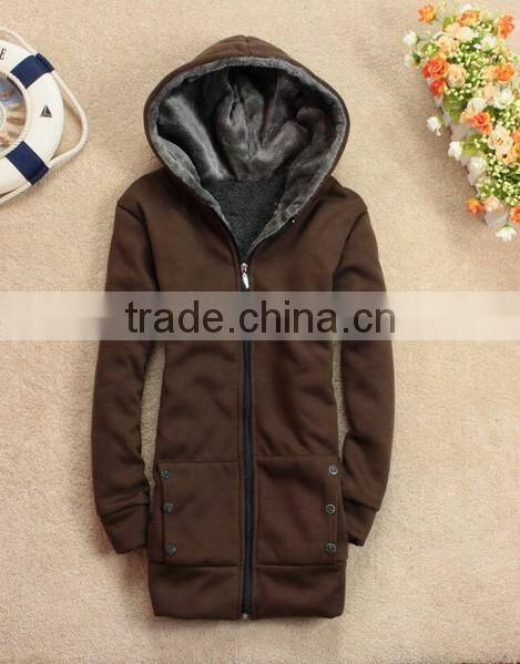 Fashion Women's Hoodie Coat Zipper Winter Autumn Thick Outerwear Lady Hoddy Jacket Clothes with Cap Hat