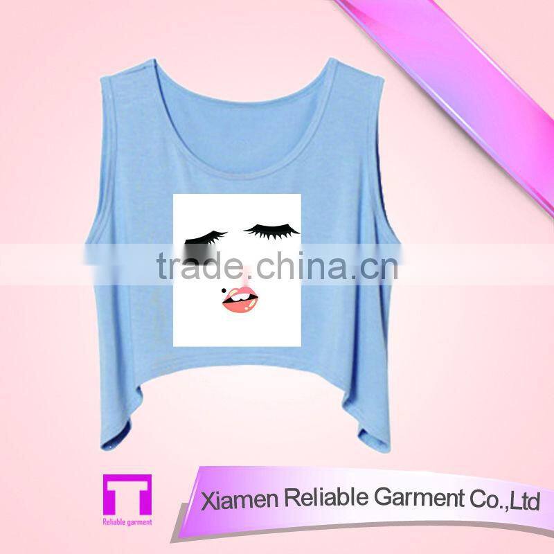 100%cotton girls clothing summer top fashion cheap chinese tank top wholesale
