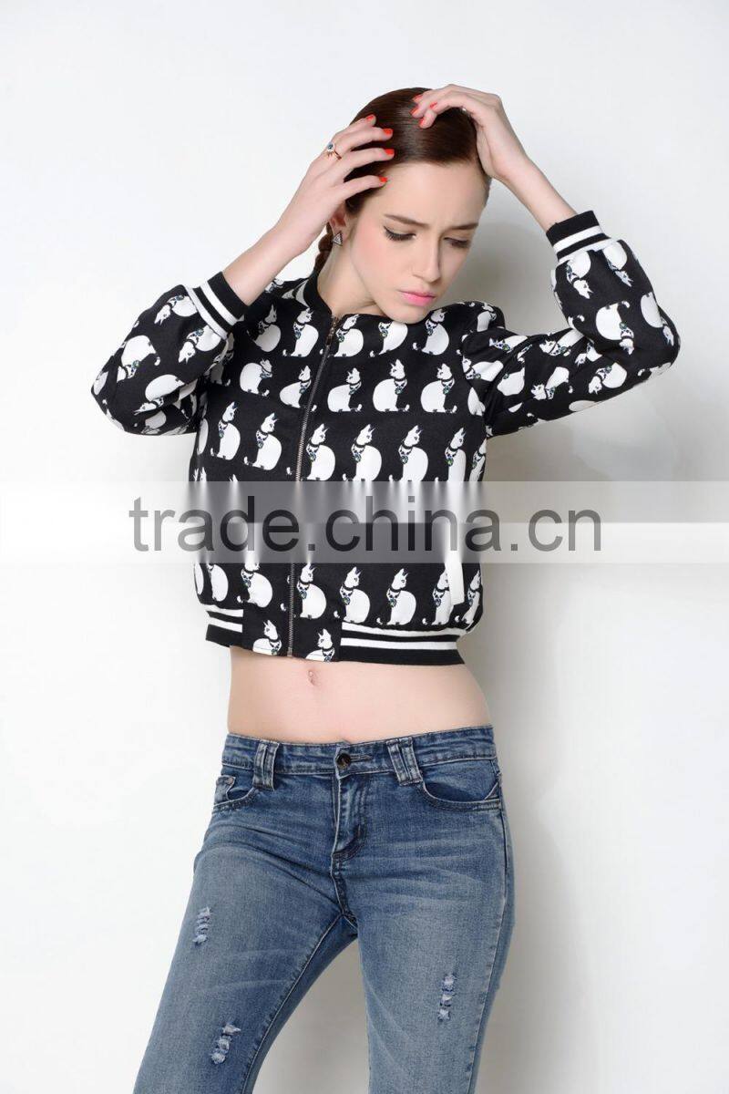 latest autumn crop style causal fashionable jackets women 2015