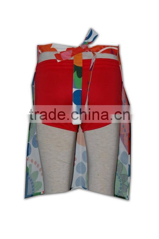 Wholesale Promotional Factory Price customized Polyester Mixed waist half aprons for women