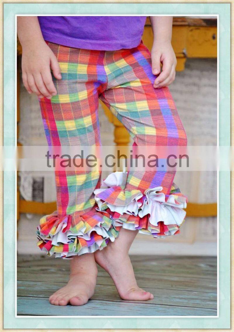rainbow lattice ruffle pants baby icing ruffle pants kid clothes floral ruffle leggings