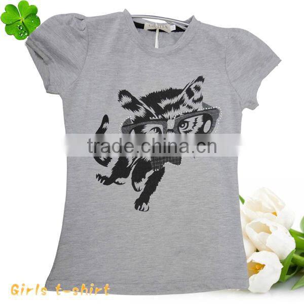 New2014 summer cotton t-shirt new design top fashion girl t shirt