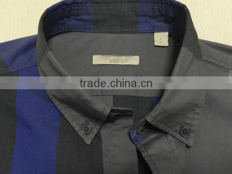 100% cotton big check round bottom men casual check shirt with buttom down collar