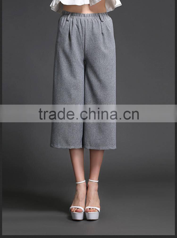 Casual fashion linen straight loose pants for woman