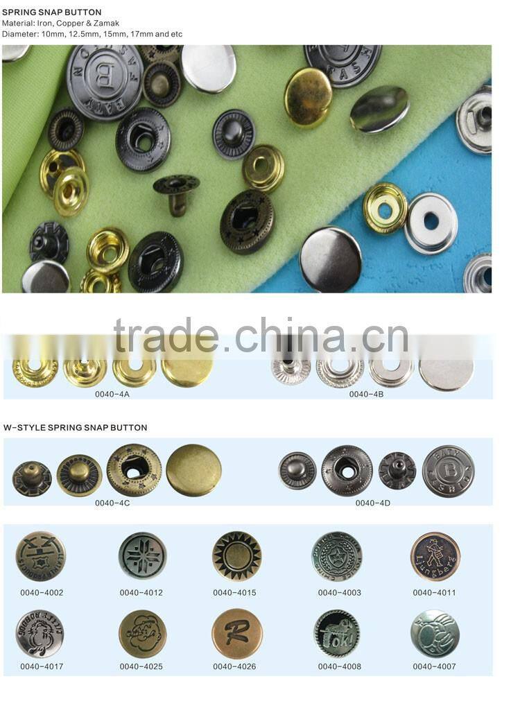 hight quality Snap Fastener Four Part Press Button for men buttons