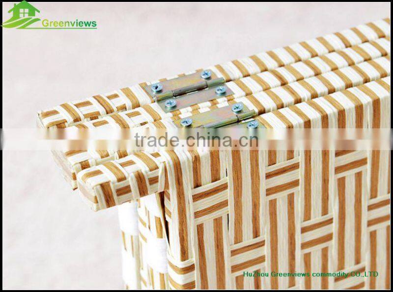 Folding paper rope wooden frame screen Canvas Printed Paper rope style room divider screen GVSD002