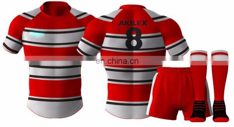 Cheap price of custom design sublimation rugby jersey with socks