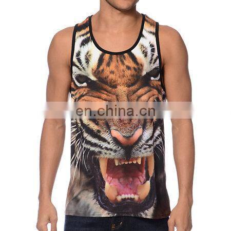 high quality fitness sublimated mens tank top,stringer tank top custom