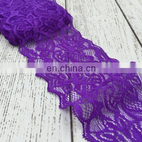 Nylon Spendex Elastic Lace By Yard For Headbands Headwrap 3" Stretchy Floral Lace Trim